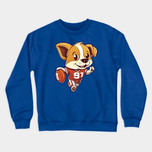 American Football Puppy Touchdown Crewneck Sweatshirt